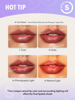 Pout-Perfect Shimmer Lip Plumper-Sepia Kiss